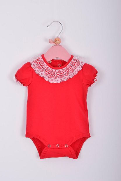 Minora Kiz Bebek Dantelli Zibin Kirmizi Trendyol
