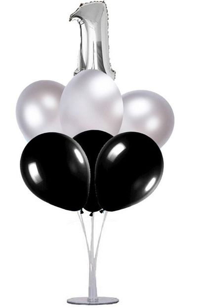 Kullanatparty Gumus Yas Dogum Gunu Temali Balon Standi 1 Rakam Trendyol