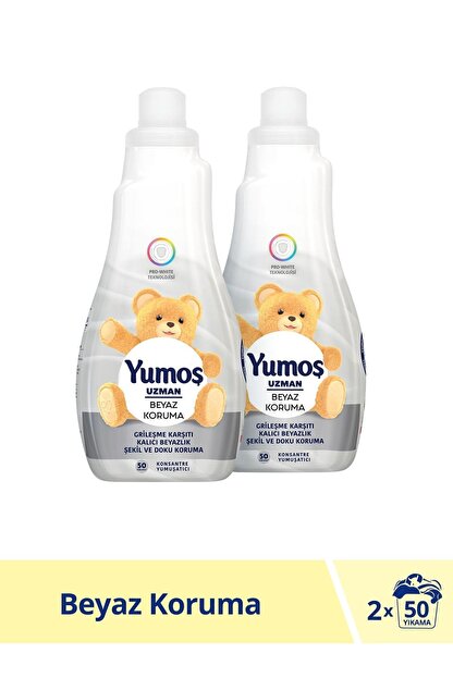 yumos extra uzman beyaz koruma konsantre camasir yumusatici 1200 ml 50 yikama x 2 adet fiyati yorumlari trendyol