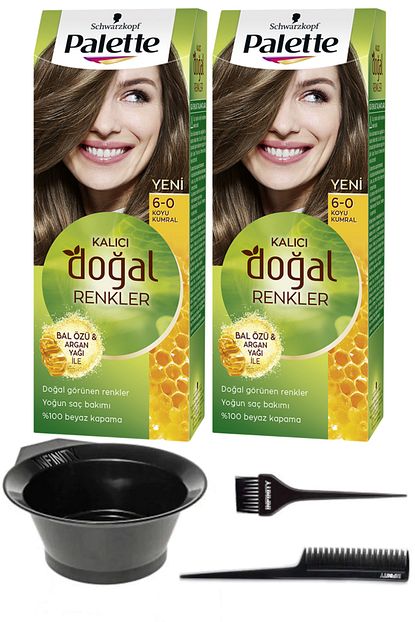 Schwarzkopf Hair Mascara Palette Naturel 6 0 Koyu Kumral Sac Boyasi 2 Adet Ve Sac Boyama Seti Trendyol