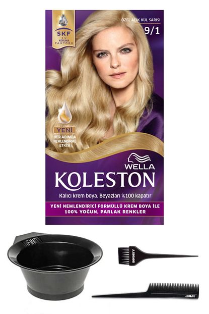 Wella Koleston 9 1 Kit Boya Acik Kul Sarisi Sac Boyama Seti Fiyati Yorumlari Trendyol