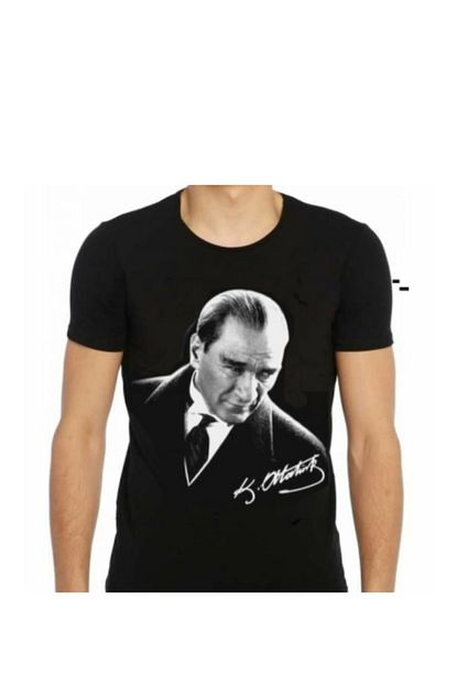 Divex Unisex Siyah Arkasi Imzali Ataturk T Shirt Trendyol