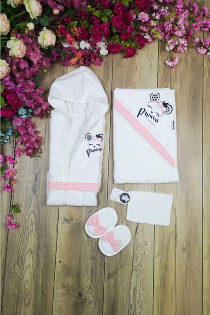 Miniworld Kiz Fiyonklu Prenses Bebek Bornoz Seti Pudra 14554 Trendyol