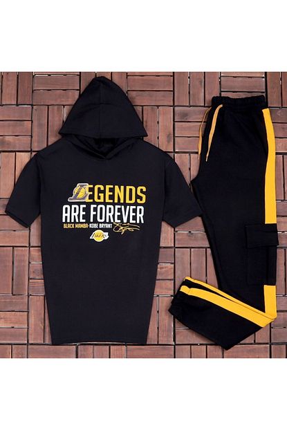 Oz Taha Erkek Legend Siyah T Shirt Es Kargo Sari Esofman Takimi Trendyol