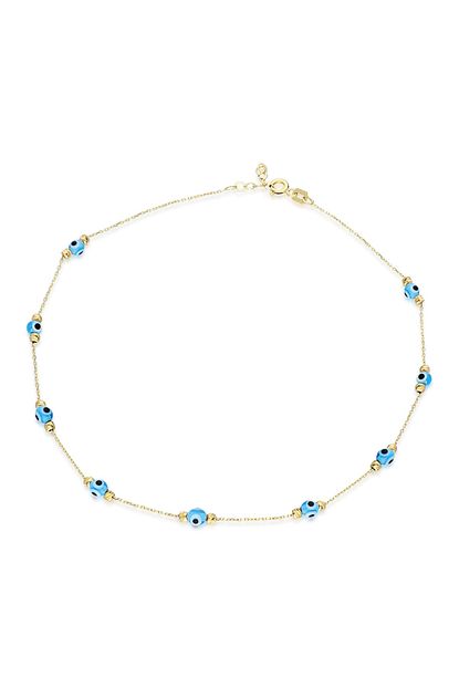 Ejed Diamond Nazar Bocuklu Tasarim Altin Cocuk Kolye Trendyol