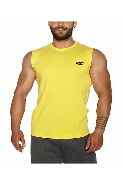 Musclecloth Erkek Sari Training Small Kolsuz T Shirt Trendyol