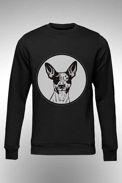 By Okat Siyah Beyaz Kopek Baskili Sweat Trendyol