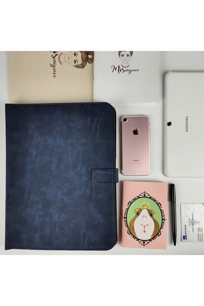 Misingpiece Vegan Deri Organizer Tablet Kilifi Ve Evraklik Lacivert Trendyol