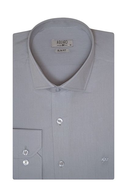 Igs Erkek Gri Slim Fit Gomlek Trendyol