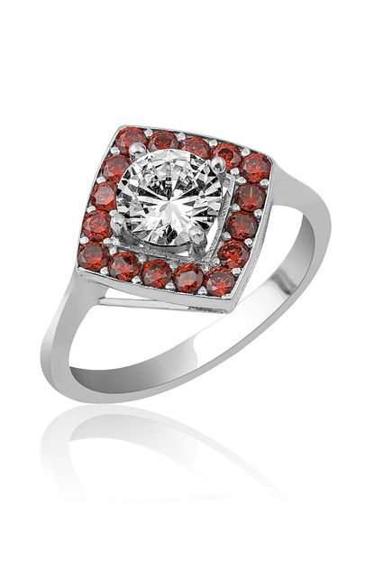 Gusto Silver Simetri Kirmizi Tasli Yuzuk Trendyol