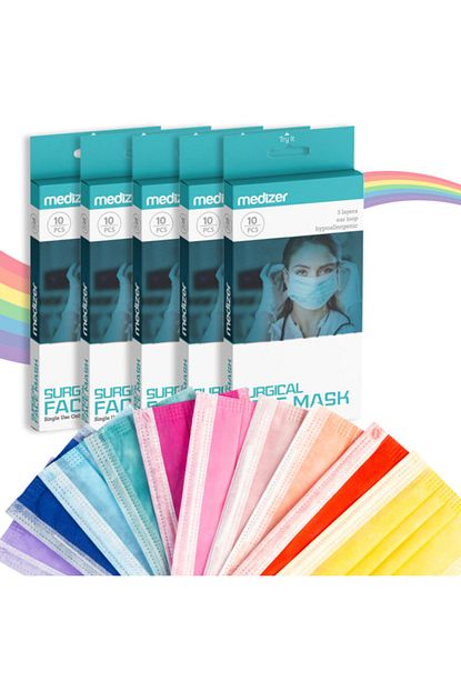 Sabomar Medizer Color Serisi Renkli Full Ultrasonik Cerrahi Agiz Maskesi 3 Katli 10 Lu 5 Kutu Burun Telli Trendyol