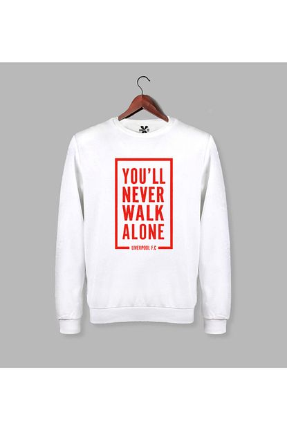 Darkia Erkek Beyaz Liverpool Futbol Takim Baskili Uzun Kollu Sweat Trendyol