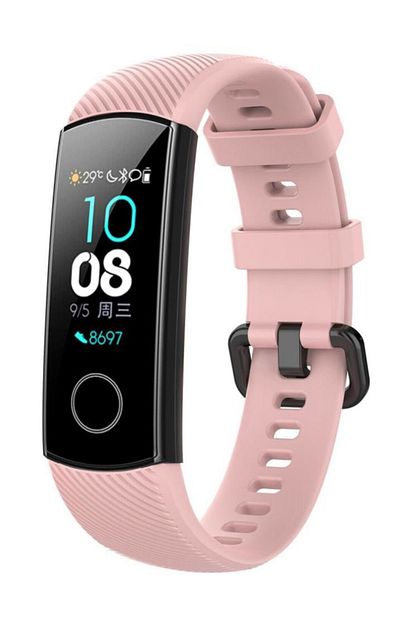 Techmaster Huawei Honor Band 4 5 Silikon Tme Kordon Kayis Pembe Trendyol