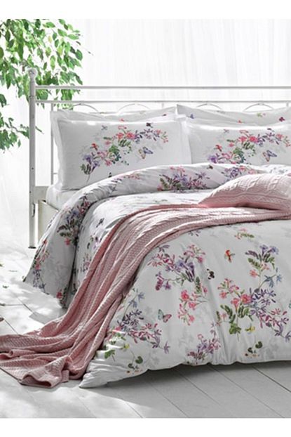 Tac Cift Kisilik Pembe Percale Adel Nevresim Takimi Trendyol