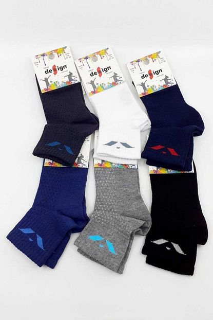 Design Socks Erkek Cocuk Design Yarim Konc 12 Adet Corap Trendyol