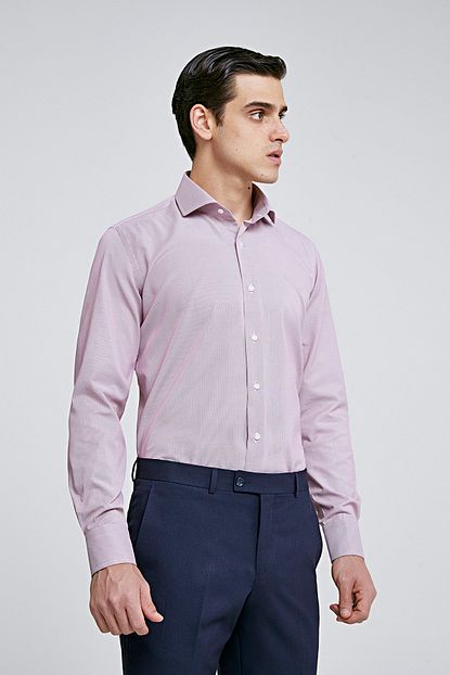 D S Damat Bordo Renk Slim Fit Erkek Gomlek Trendyol