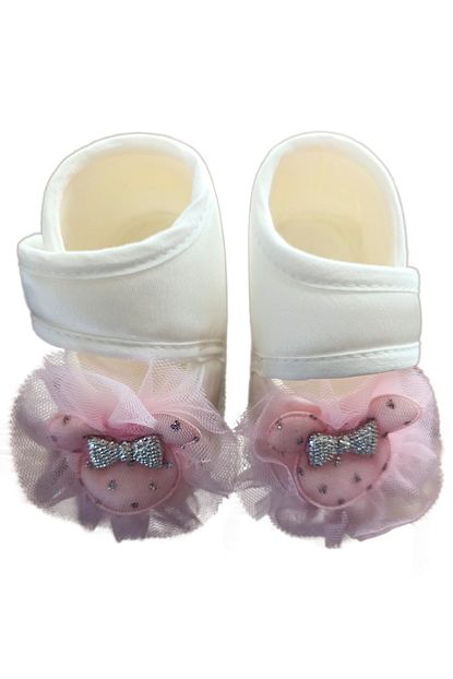 Mini Brandon 0 6 Ay Kiz Bebek Suslu Abiye Patik Pembe Tullu Bebe Ayakkabi Trendyol