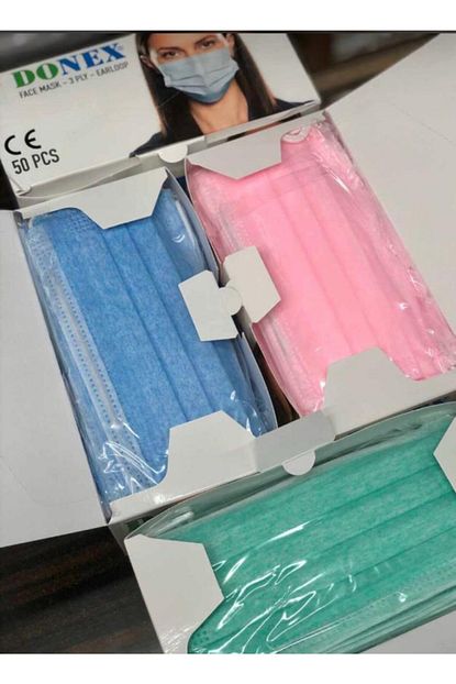 Donex 100 Adet 3 Renkli Ve 10 Adet Maske Mandalli 3 Katli Telli Cerrahi Maske Fiyati Yorumlari Trendyol