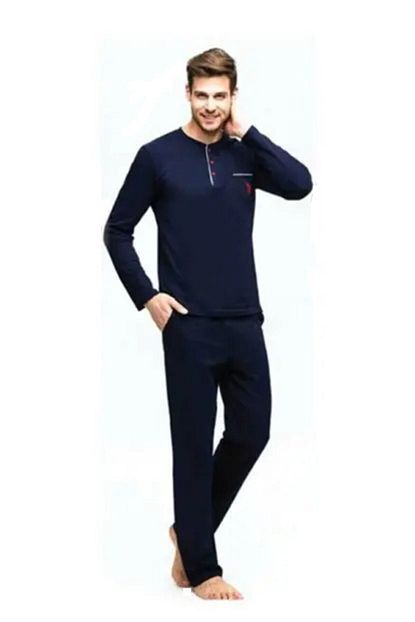 U S Polo Assn Home Erkek Lacivert Pijama Takimi Trendyol