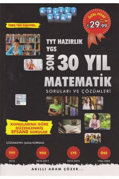 Akilli Adam Yayinlari Akilli Adam Tyt Hazirlik Ygs Son 30 Yil Matematik Sorulari Ve Cozumleri Yeni Trendyol