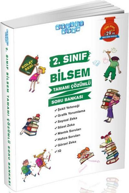 Akilli Adam Yayinlari 2 Sinif Bilsem Kolay Seri Tamami Cozumlu Soru Bankasi Trendyol