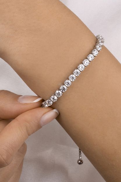 3 10 Karat Pirlanta Suyolu Bileklik Blue Diamond