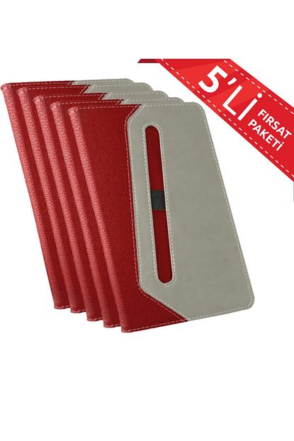 Magellon Toptan 5 Adet Kirmizi Gri Ciltli Defter Trendyol