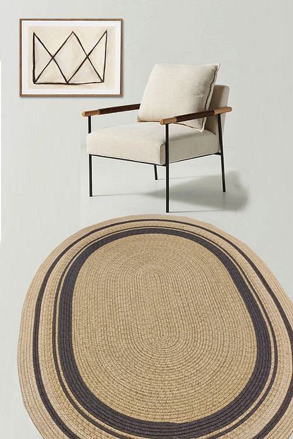 Evimod Siyahli Dogal Jut Hasir Kilim Trendyol