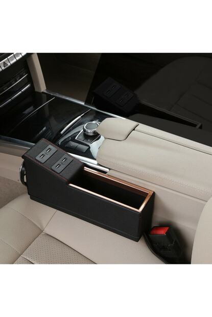 Techmaster Arac Icin Koltuk Yani Sag Ve Sol Esya Tutucu Gozu 4 Usb Sarj Deri Trendyol