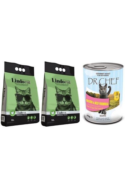 Lindo Cat Lindocat Ince 10 Lt 2 Adet Kedi Kumu 1 Adet Konserve Hediye Kokusuz Bentonite Kedi Kumu Trendyol
