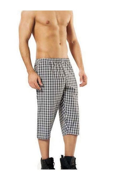 Piaff Erkek Pijama Yazlik Ekose Desenli Capri Tek Alt Trendyol
