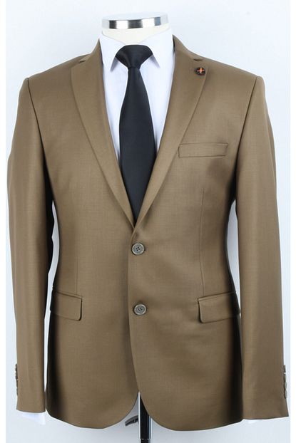 Cesur Erkek Koyu Kahverengi Slim Fit Takim Elbise Trendyol