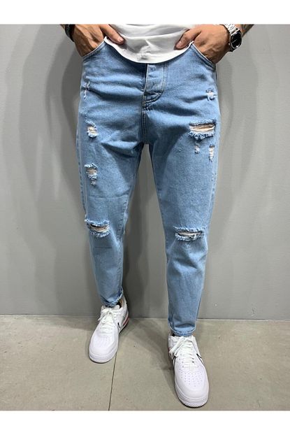 Marka Krali Erkek Buz Mavi Denim Boyfriend Kot Pantolon Trendyol