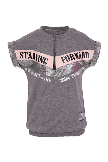 Acarkids Kiz Cocuk Tisort Fermuarli Starting Forward Baskili 10 14 Yas Trendyol