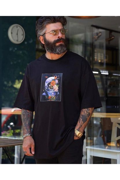 Damehard Oversize Siyah Baskili Erkek Tisort Trendyol