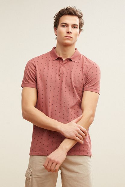 Mudo Erkek Gul Kurusu Polo Yaka Pamuk T Shirt 372641 Trendyol