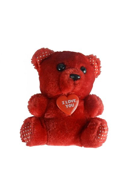 Toptan Hediyeci I Love You Rozetli Kirmizi Pelus Ayicik Trendyol