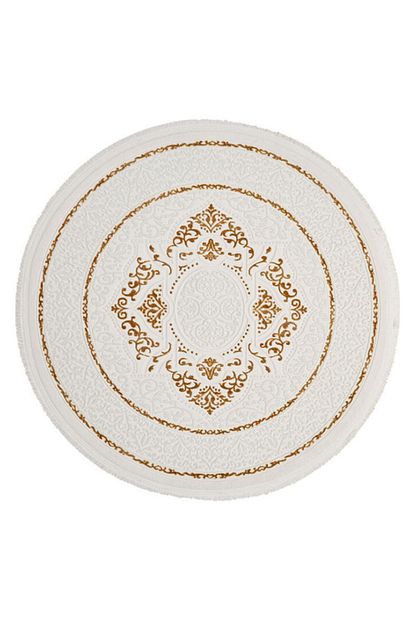Atlantik Beyaz Gold Varak Daire Hali Nuans 8701aa 160x160 Trendyol