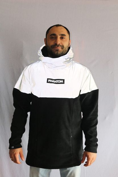 Fantom Erkek Siyah Reflektorlu Kapusonlu Sweatshirt Trendyol