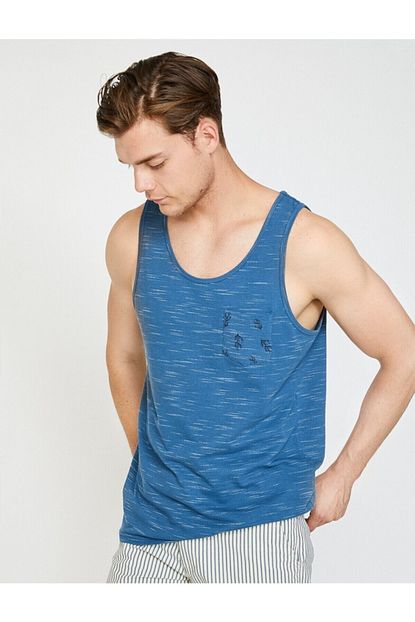 Koton Erkek Mavi Askili T Shirt Trendyol