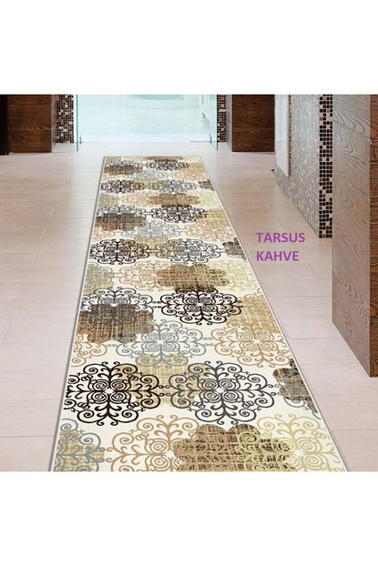Confetti Yolluk Hali Tarsus Kahve Kaymaz Tabanli Hali 100x400 Trendyol