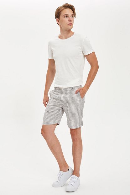 Defacto Erkek Gri Keten Gorunumlu Regular Fit Sort S4468az20sm Trendyol