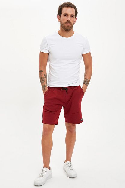 Defacto Erkek Bordo Seritli Detayli Bagcikli Slim Fit Sort S3908az20sm Trendyol