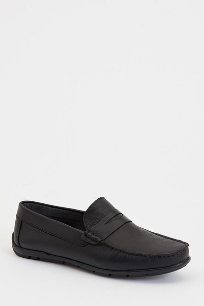 Defacto Erkek Siyah Hakiki Deri Loafer Ayakkabi S3825az20sm Trendyol
