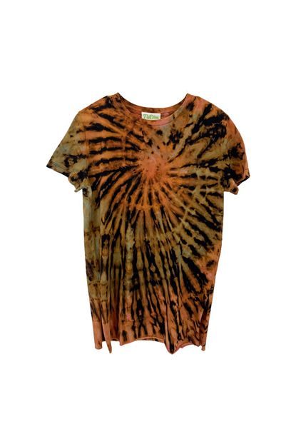 Tiedize Geometrik Batik Desenli El Yapimi Bleach Tie Dye T Shirt Trendyol