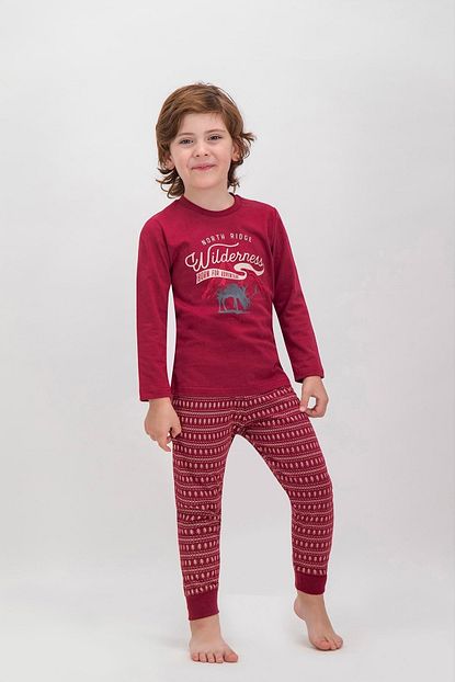 Arnetta Erkek Cocuk Bordo Shine Pijama Takimi Trendyol