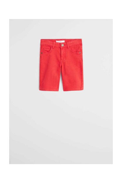 Mango Kids Erkek Cocuk Kirmizi Kot Bermuda Sort Trendyol