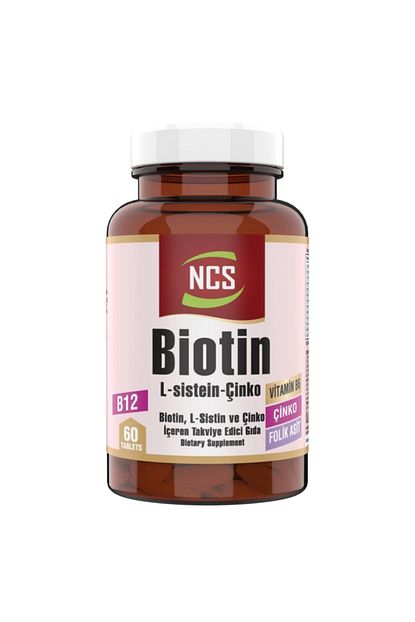 ncs biotin 2500 mcg 60 tablet l sistein cinko vitamin b12 sac ve tirnak sagligini korumaya yardimci fiyati yorumlari trendyol
