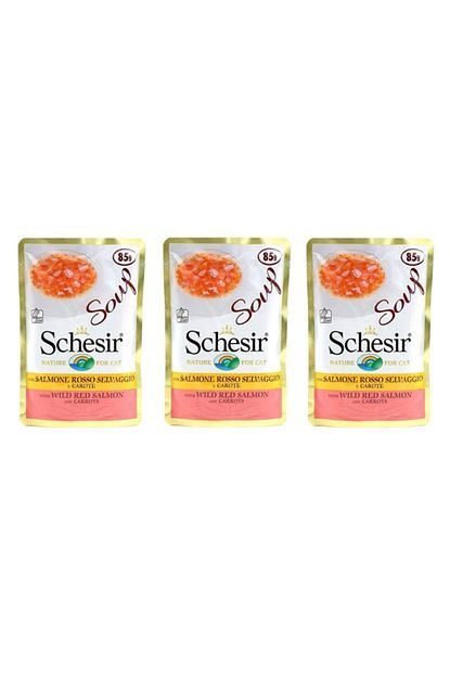 Schesir Dogal Kirmizi Somonlu Ve Havuclu Kedi Corbasi 85 Gr X 3 Adet Trendyol