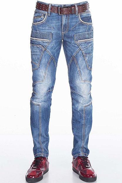 Cipo Baxx Cd391 Dikis Detayli Rahat Kesim Mavi Erkek Kot Pantolon Trendyol